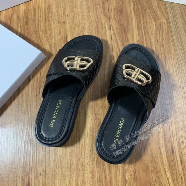 Balenciaga經典款男鞋 巴黎世家頂級版本男士夏季牛皮鞋面涼拖  hdbl1285